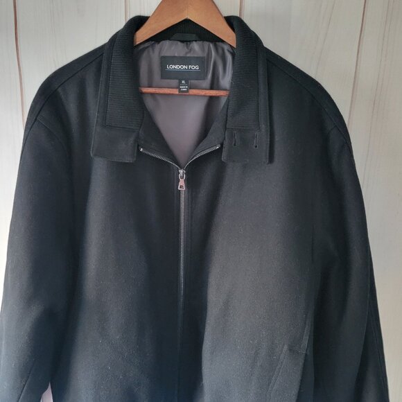 London Fog Men’s XL Wool Blend Insulated Winter Jacket, Black, Business NEW - Picture 3 of 10